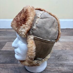 Vintage Eddie Bauer Shearling Trapper Hat Size M